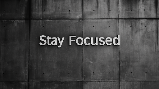 Papier peint motivation fitness Citation 'Stay Focused' sur fond industriel