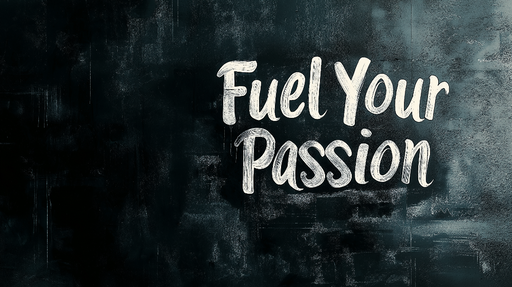 Papier peint motivation Inscription 'Fuel Your Passion' sur fond sombre