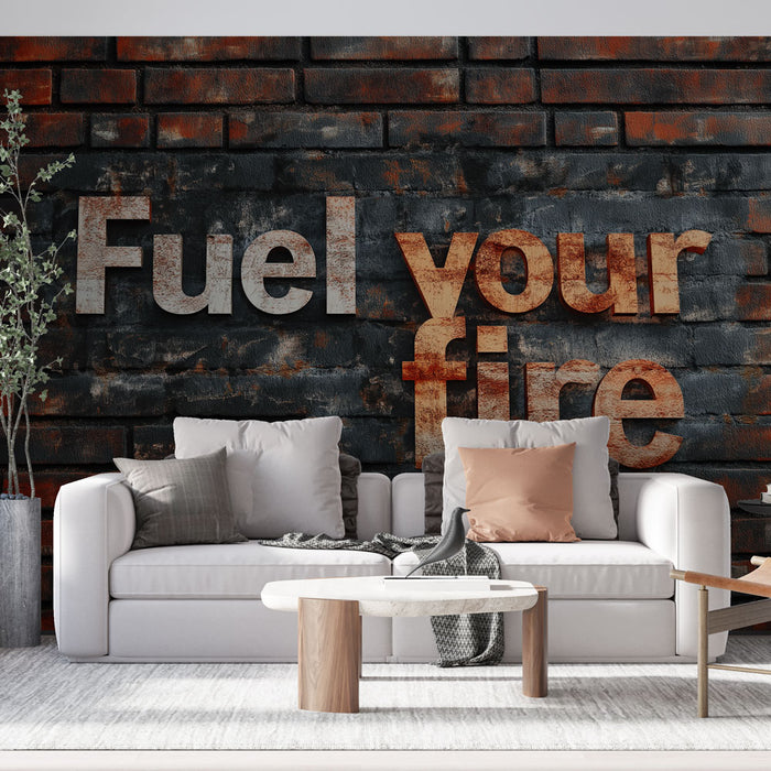 Papier peint motivation | Mur de briques avec inscription inspirante