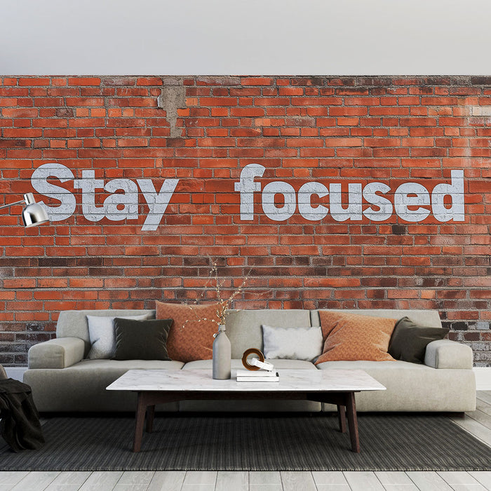 Papier peint motivation | Stay Focused et briques rouges