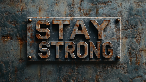 Papier peint motivation Stay Strong sur un fond rustique