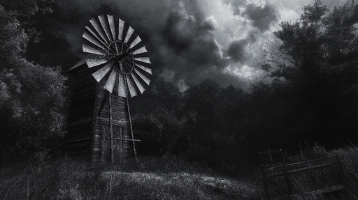 Papier peint moulin à vent Atmosphère mystérieuse et vintage