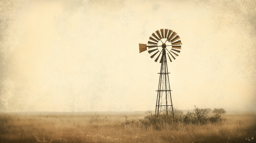 Papier peint moulin à vent Atmosphère rustique et tranquille