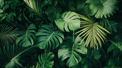 Papier peint mur végétal Dense feuillage vert luxuriant