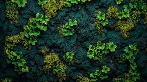 Papier peint mur végétal Feuilles verdoyantes sur fond texturé
