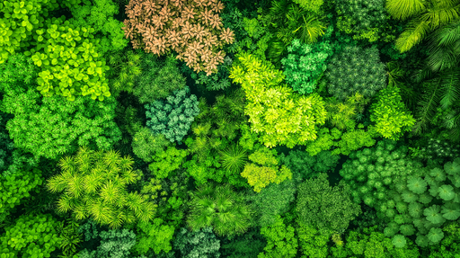 Papier peint mur végétal Motif de feuillage varié en dégradés de vert