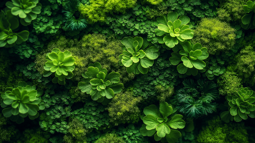 Papier peint mur végétal Motif luxuriant de feuillage vert