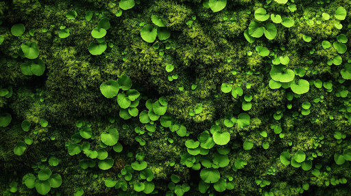 Papier peint mur végétal Mousse verte
