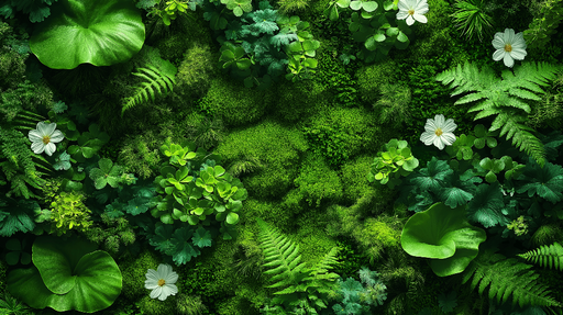 Papier peint mur végétal Tapisserie de feuillage vert vibrant