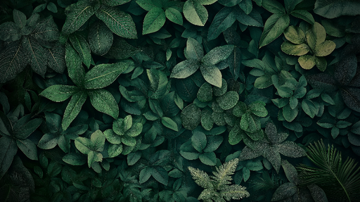 Papier peint mur végétal Tapisserie de feuilles luxuriantes dans des teintes vertes