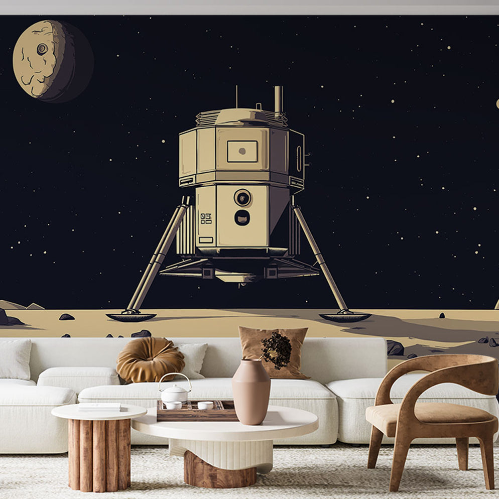 Sticker Mural Vaisseau Spatial Avion Nuages Bleus Et Étoiles - Autocollants Amovibles Pour Chambre Bébé Et Enfant