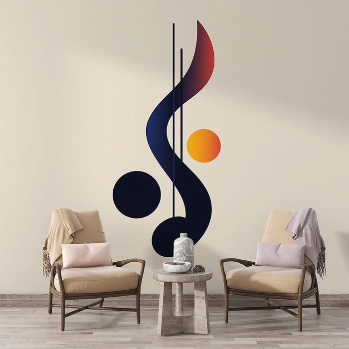 Papier peint musique | Design abstrait de notes et formes musicales