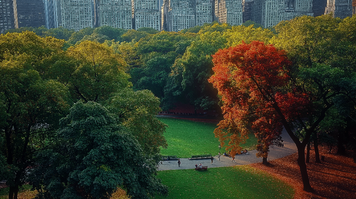 Papier peint New York Arbres aux couleurs d'automne