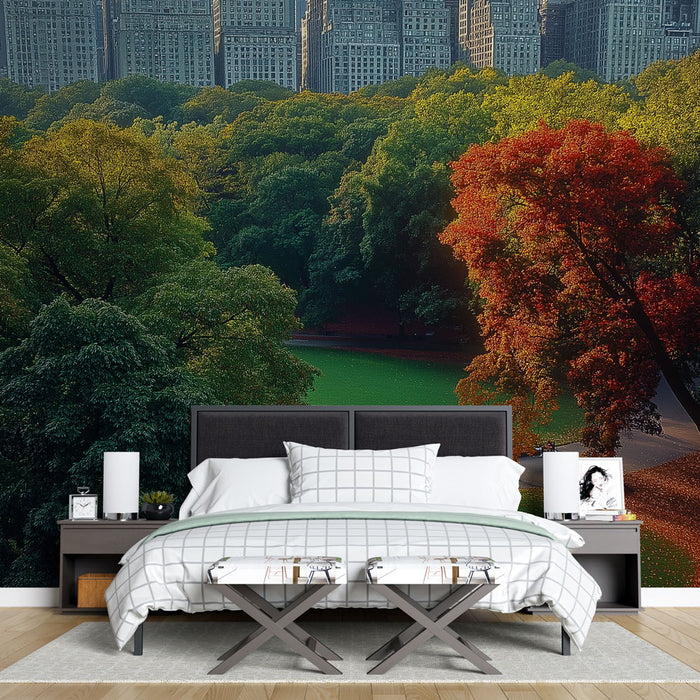 Papier peint New York | Arbres aux couleurs d'automne