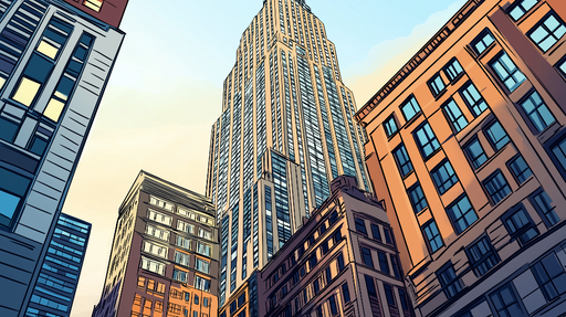 Papier peint New York Illustration emblématique des gratte-ciels de NYC