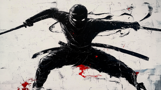 Papier peint ninja Eclats de rouge