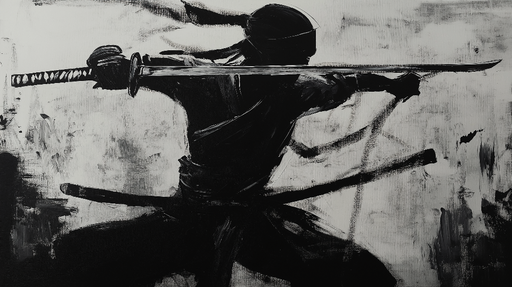 Papier peint ninja Monochrome