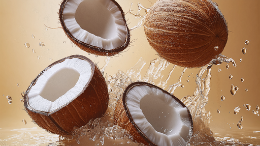 Papier peint noix de coco Cocotiers et éclaboussures rafraîchissantes