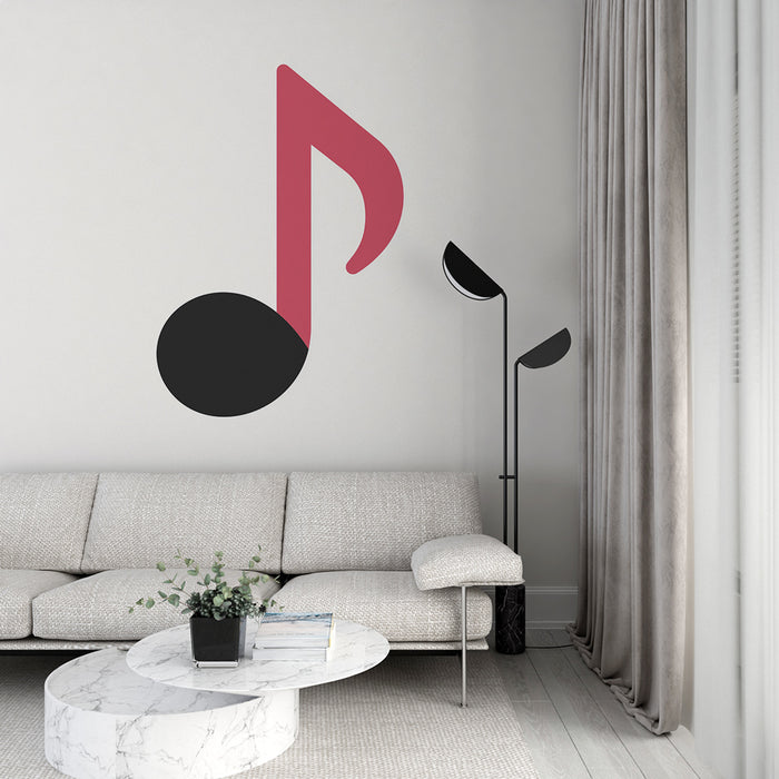 Papier peint note de musique | Motif stylisé de note musicale en couleurs vives