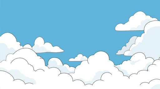 Papier peint nuages Ciel bleu parsemé de nuages blancs et moelleux