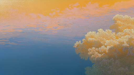 Papier peint nuages colorés Ciel flamboyant et nuages vaporeux