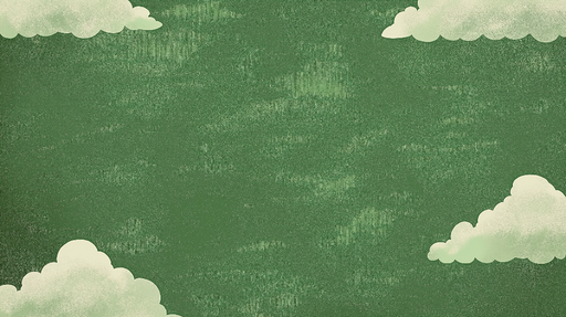 Papier peint nuages Fond vert avec nuages doux et aériens