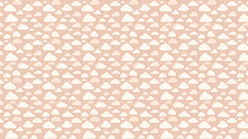 Papier peint nuages Mignon motif de nuages blancs sur fond rose pâle