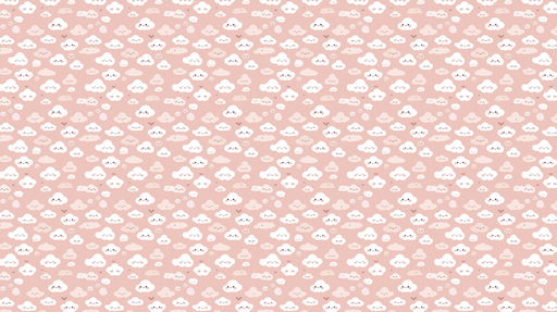 Papier peint nuages mignons Motif de nuages souriants sur fond rose
