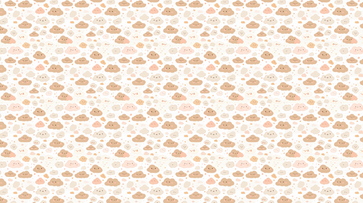 Papier peint nuages mignons Motifs doux de nuages souriants dans des tons pastel