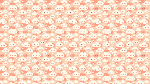 Papier peint nuages mignons Un motif enchanteur de nuages souriants dans des teintes douces