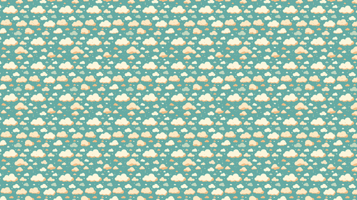 Papier peint nuages Motif de nuages sur fond turquoise