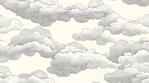 Papier peint nuages Motif délicat en noir et blanc