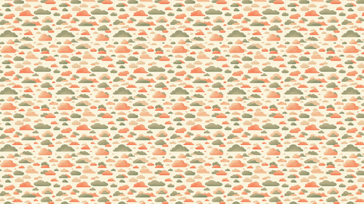 Papier peint nuages Motif doux de nuages colorés sur fond beige