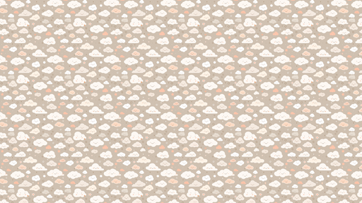 Papier peint nuages Motif joyeux de nuages mignons sur fond beige