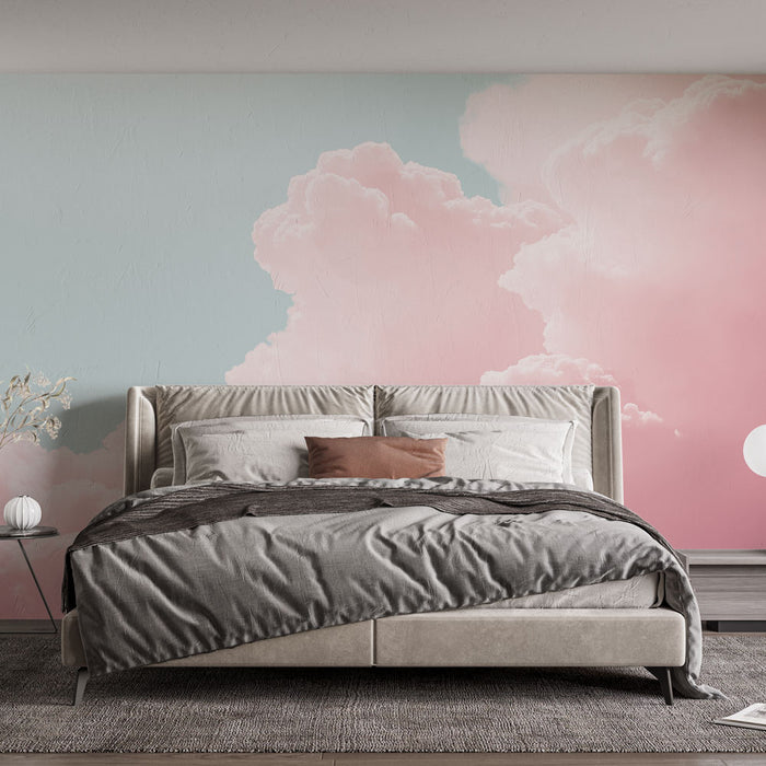 Papier peint nuages roses | Ciel doux et apaisant