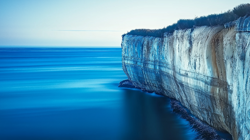 Papier peint océan bleu Falaises majestueuses au bord de l'eau