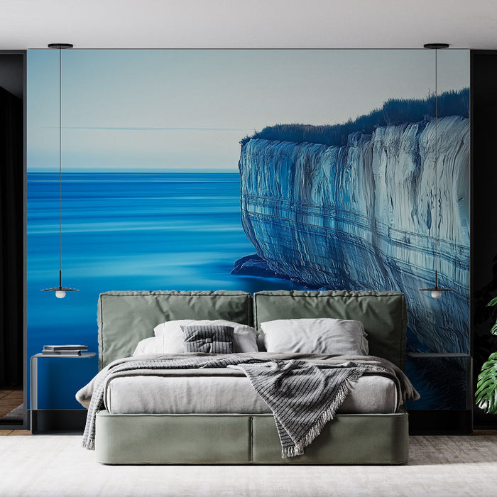 Papier peint océan bleu | Falaises majestueuses au bord de l'eau