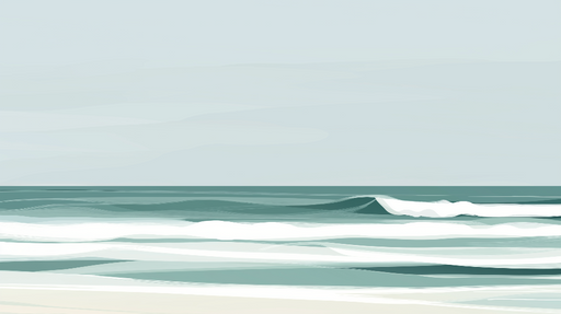 Papier peint océan Vagues apaisantes en tons turquoise