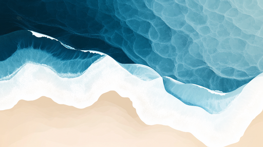 Papier peint océan Vagues et sable doré