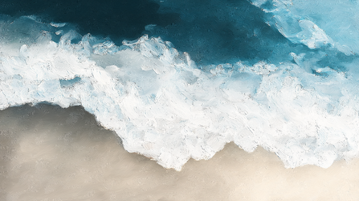Papier peint océan Vagues turquoise et sable doux