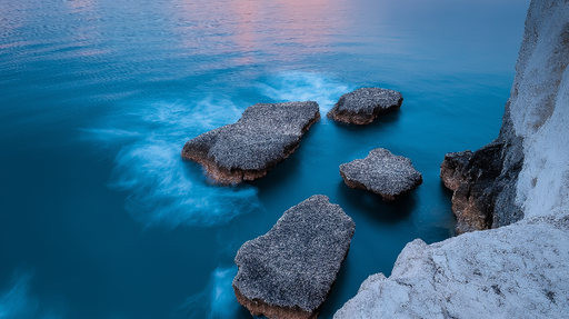 Papier peint océanique Rochers immergés dans des eaux turquoise