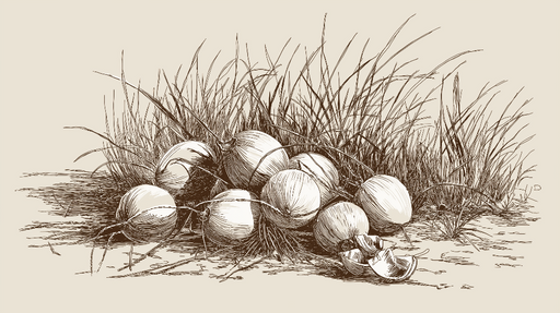 Papier peint oignons Illustration vintage d'oignons entre l'herbe