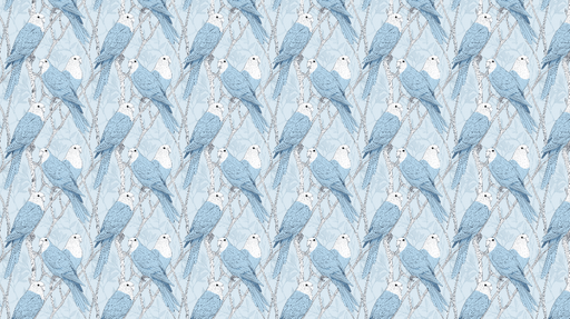 Papier peint oiseaux bleus Motif délicat d'oiseaux en nuances de bleu sur un fond apaisant