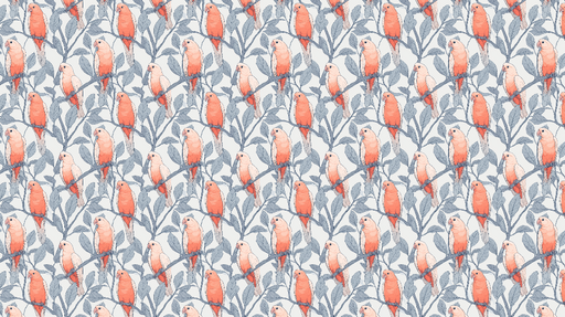 Papier peint oiseaux Charmants oiseaux sur des branches avec feuillage doux