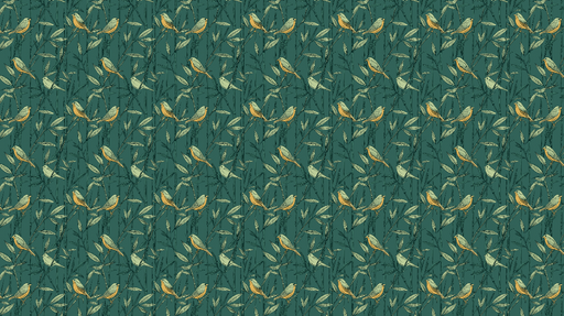 Papier peint oiseaux et bambous Motif d'oiseaux colorés parmi des feuillages de bambou