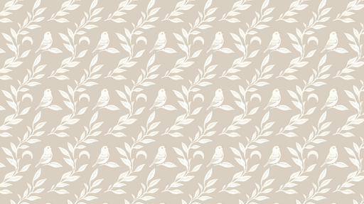 Papier peint oiseaux et feuilles Motif d'oiseaux et de feuillage sur fond beige