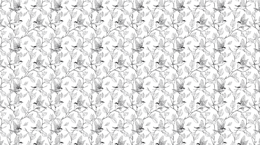 Papier peint oiseaux et feuilles Motif délicat d'oiseaux en vol parmi les feuilles