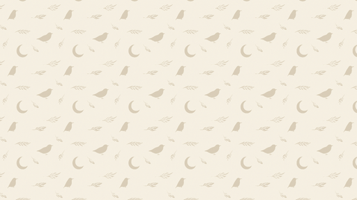 Papier peint oiseaux et lunes Motif d'oiseaux et de lunes sur fond crème