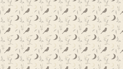 Papier peint oiseaux et lunes Motifs de silhouettes d'oiseaux et de croissants de lune