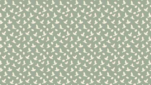 Papier peint oiseaux et œufs Motifs de silhouettes d'oiseaux sur fond vert